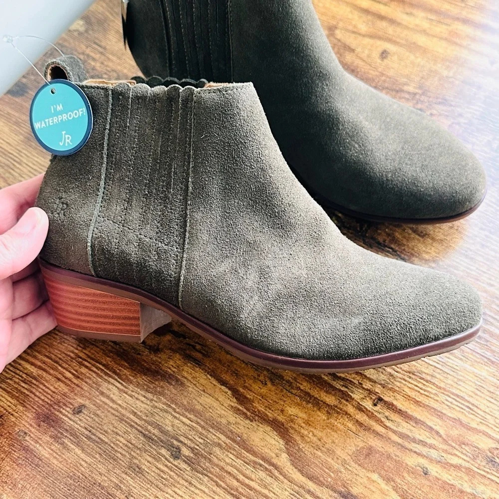 Jack Rogers Liddy Suede Booties - Olive - Size 5.5 - NWT